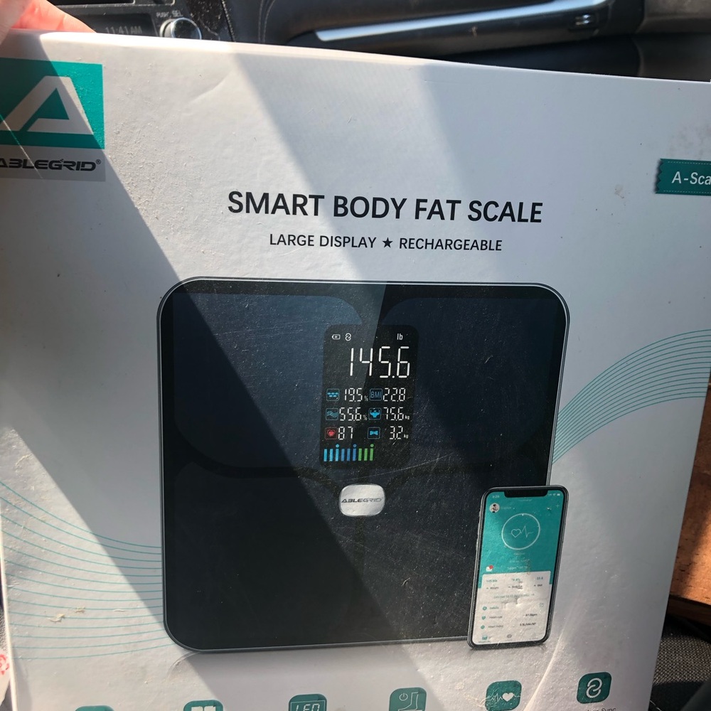 Ablegrid Smart Body Fat Scale - Black